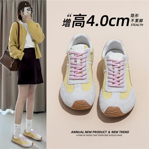 德训鞋女2025春夏季新款休闲运动百搭透气小白鞋女图片