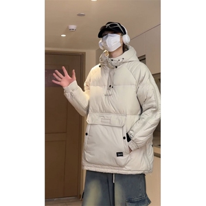 男士加厚套头羽绒服男宽松外套青年潮流冬季字母A266-YR04-P200图片