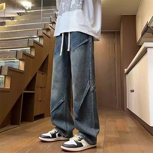 水洗牛仔裤男生秋冬季加绒加厚宽松休闲裤大童直筒长裤AM626 P45图片