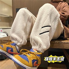 港风冬季新款保暖羊羔绒休闲宽松束脚卫裤B315-K23530-p65控88，男装休闲裤，电商B315