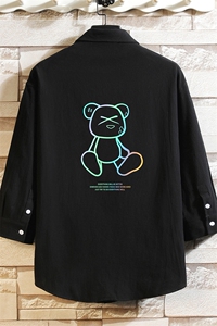 QC58139-P45 亚七分袖衬衫男大码五分袖衬衣男短袖图片
