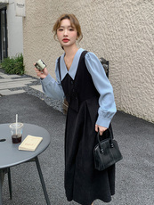 【现货】新款假两件连衣裙082-6632P145K228，女装连衣裙，浙宝192（原082）