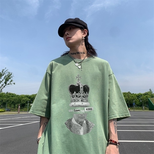 人像创意印花 水洗做旧夏季无袖背心/马甲/坎肩 XZ514-2-1316-P38图片