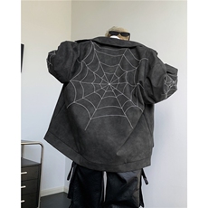 春秋美式高街刺绣pu皮夹克男休闲宽松街头棒球服外套JK85499-P75，男装夹克，星座1008
