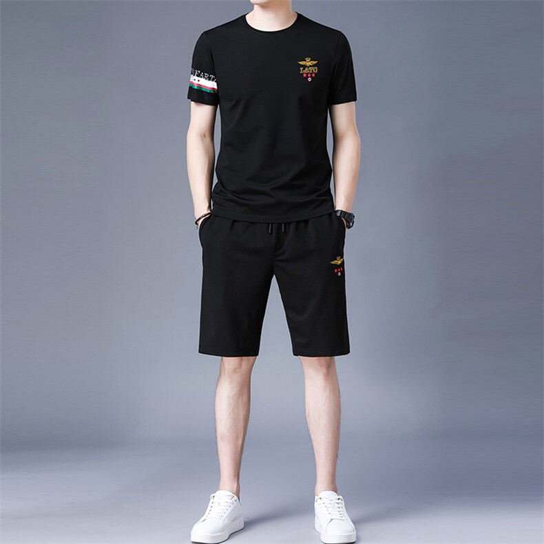 2023新款运动套装男夏季短袖短裤时尚宽松夏装速干两件套男装,男装休闲套装,电商B212（原钱塘6029）