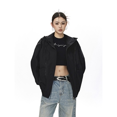 可二开拉链装饰解构大码M-5XL夹克女聚酯纤维JK78092P69控108，男装夹克，星座227-7