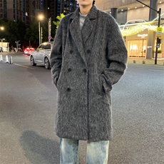 高档男毛呢大衣双排扣羊毛呢子风衣长款西装外套男JK02566-P115，男装风衣，星座308B-2