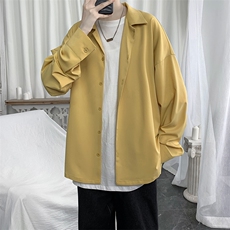 春季新款2022男生长袖衬衫宽松百搭韩版纯色衬衣A071-C08-P38，男装衬衫，电商A071