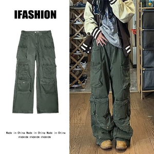 欧美街头hiphop工装裤男秋潮牌嘻哈多口袋休闲裤 XDK22 P62图片