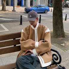 男装拼色夹克23秋冬新款呢料毛呢大衣男生外套XZ514-2-F627-P115，男装夹克，星座514-2(原B239)