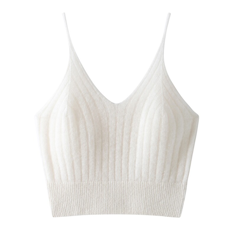 HE|手缝珠片+纯色两款可选baby山羊绒针织文胸女包裹感外穿内衣，内衣，亿嘉羊绒