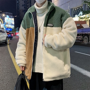 冬季新款加绒加厚棉服羊羔绒百搭保暖ins外套男装上衣MY104P95图片