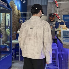 小众立领设计PU皮夹克男高级感垫肩机车外套短款皮衣PA139/P85，男装夹克，星座506