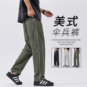 冰丝弹力休闲裤男士夏季新款宽松直筒潮流青少年运动裤M509-P45图片