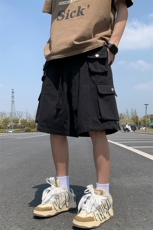 港风大码宽松多口袋工装裤休闲裤短裤五分裤A014-DY2356-P60控78，男装牛仔裤，电商A014