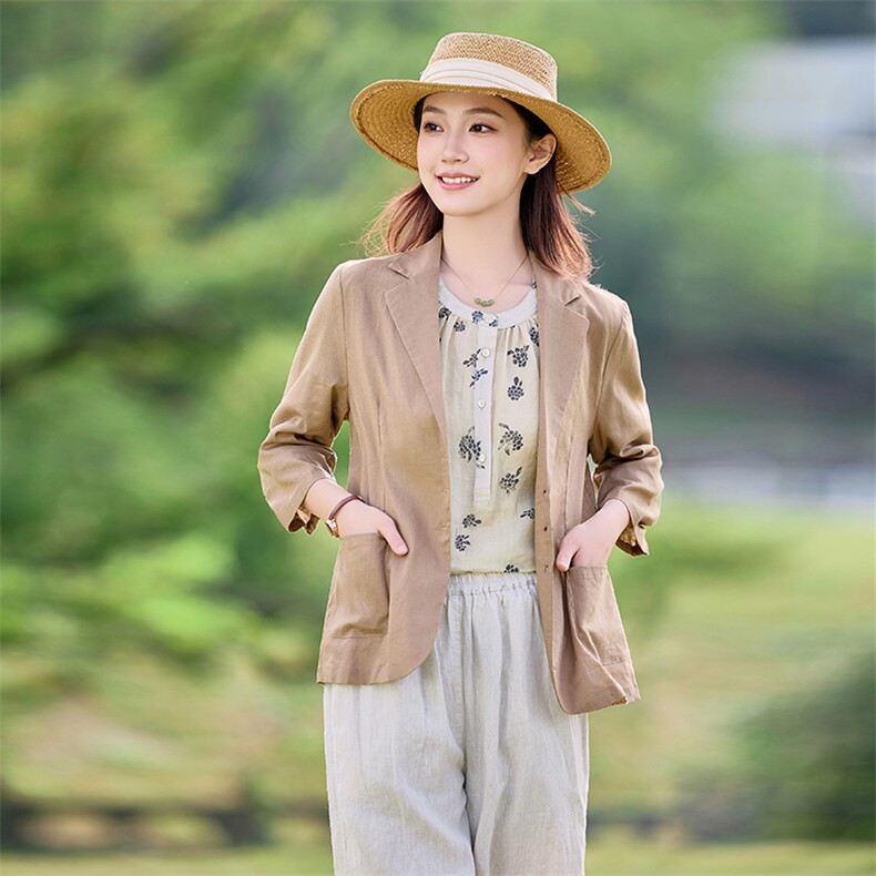 2026年夏季文艺风长袖宽松女亲肤透气汉麻,女装衬衫,江南依恋