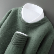 2025年秋季新款菱形花纹针织男士羊毛衫时尚休闲通勤百搭，男装羊毛衫，德晨羊绒