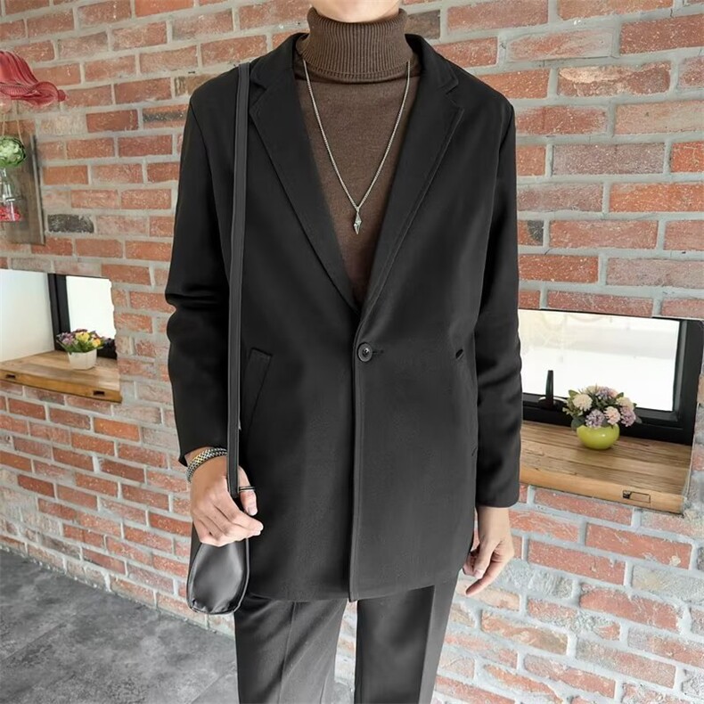 毛呢西装外套男秋冬季轻熟风男装呢子大衣韩版休闲西服-FY33,男装西服套装,星座601-1
