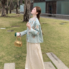 【上就能卖】大量不缺货转化好新中式提花阔腿裤2608-2P145K238，女装休闲裤，2C292