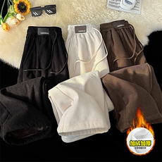 冬季美式高街加绒加厚男女休闲裤灯芯绒保暖直筒宽松阔腿长裤，男装棉衣，电商A443