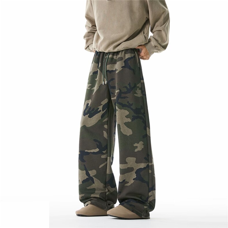 XZ518-1-MG706特P45网图迷彩卫裤美式重磅水洗卫裤直筒裤子，男装休闲裤，星座518-1（原A432-1）