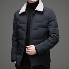 冬季新款男士宽松免烫羽绒服中年爸爸装商务休闲上衣加厚保暖外套，男装羽绒服，电商B212（原钱塘6029）