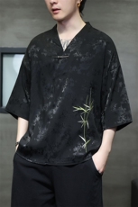 新中式提花风潮T恤短袖民族服饰刺绣汉服时尚唐装T2403-P55，男装T恤，电商A227