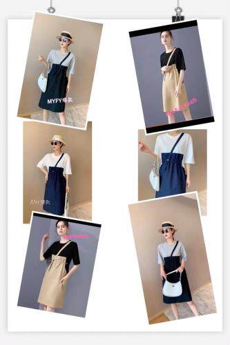 针织全棉拼接水洗棉布，休闲时尚范，女装，魅影菲怡