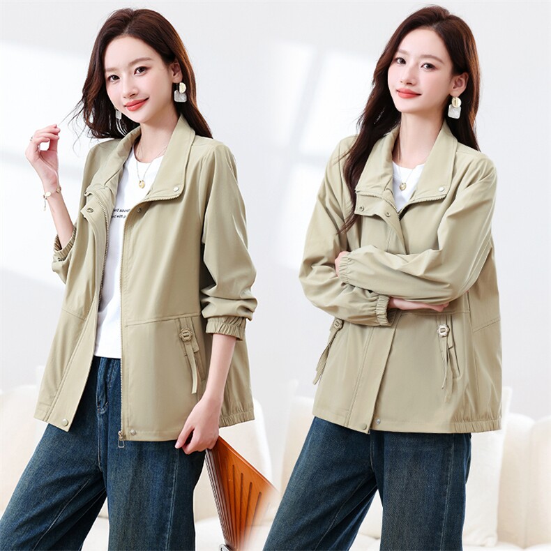 中年妈妈风衣外套女2025秋季新款洋气休闲小个子上衣宽松短款夹克，女装短外套，浙宝281