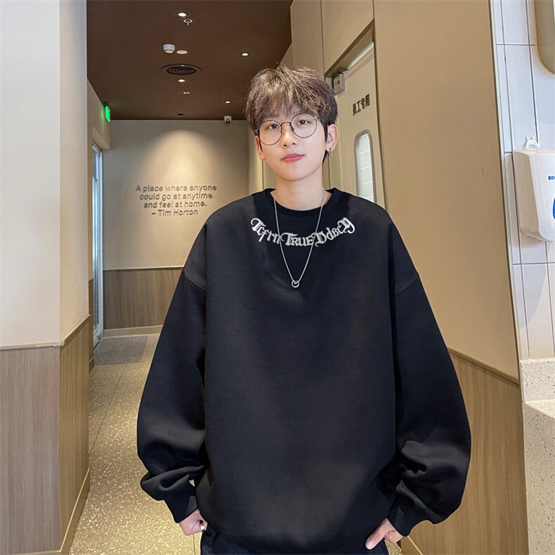 ！圆领卫衣男装港风长袖t恤男外套男 WY518-特P23图片