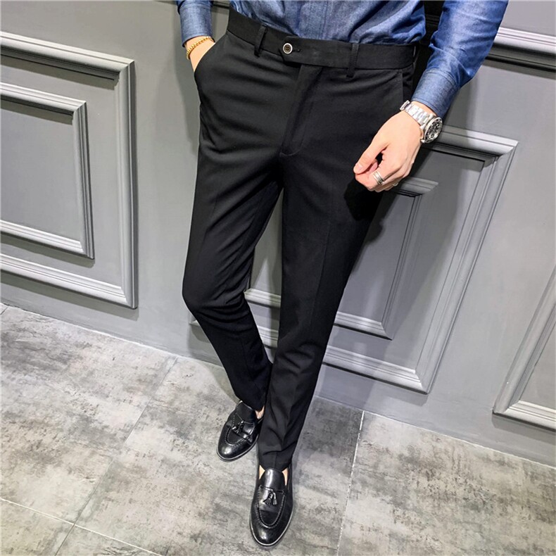 裤子男韩版潮流秋冬季新款九分小西裤男士修身垂感西装长裤，男装西裤，星座505-2（原电商A260-1)