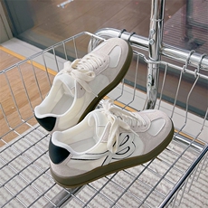 真皮德训鞋2025春季新款厚底增高阿甘鞋休闲小白鞋女百搭运动板鞋，女鞋休闲鞋，电商A223