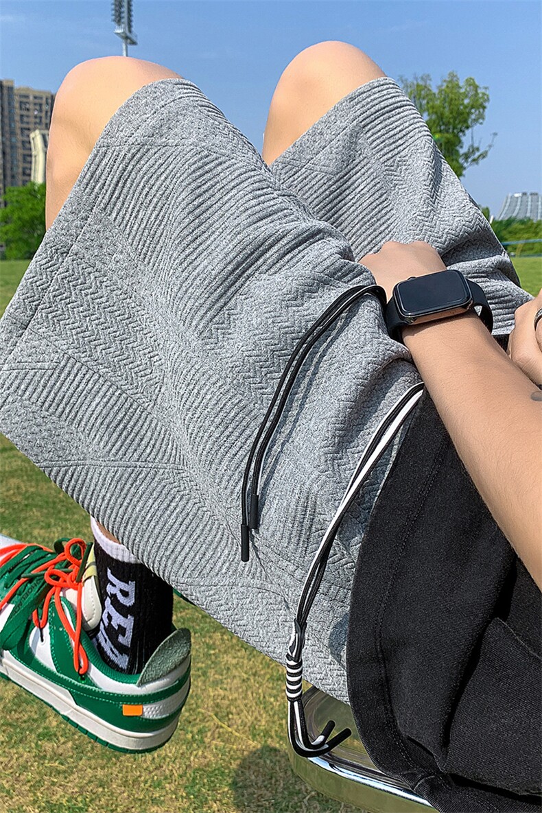 肌理感休闲短裤男夏美式宽松抽绳五分运动裤中裤XZ514-2-1533-P38,男装牛仔裤,星座514-2(原B239)