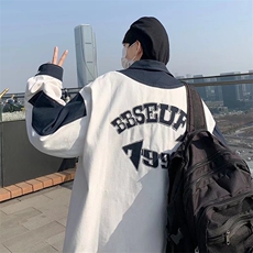 衬衫式牛仔外套男春秋青少年帅气西海岸oversize学生潮牌工装夹克，男装夹克，星座1116-2