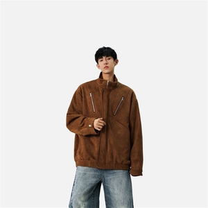 现货  2025秋款麂皮绒夹克外套男潮牌痞帅上衣 JK8087-P85 控128图片