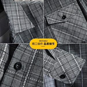 休闲格子衬衫男长袖韩版潮流宽松情侣衬衣秋款百搭外套DF62T图片