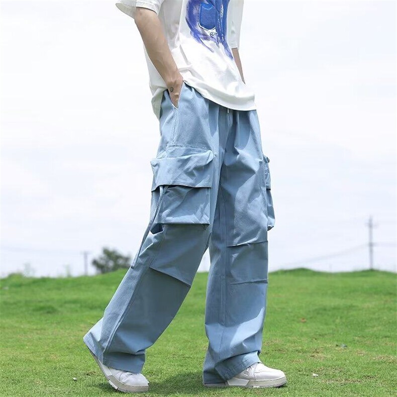 多口袋运动短裤男日系港风裤子夏季薄款宽松长裤KK235-P40,男装牛仔裤,星座911-3
