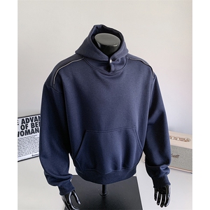 重磅全棉无帽绳450克拉链连帽卫衣硬挺套头外套男 RH5307-P50图片