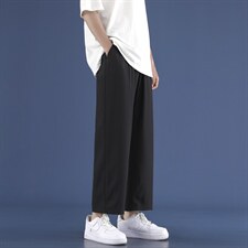 冰丝裤子男宽松九分裤阔腿束脚休闲裤2025-特批20，男装休闲裤，星座718-1