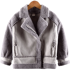 童熙&拼色毛呢外套，童装亲子装，童熙