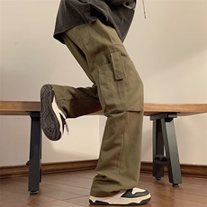 美式复古工装裤男士春秋季港风直筒阔腿裤休闲拖地长裤LCK102P50，男装休闲裤，星座1116-2