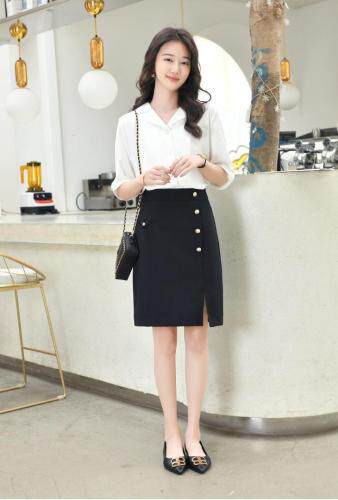 套装衬衣西装裙，女装职业装，哈真