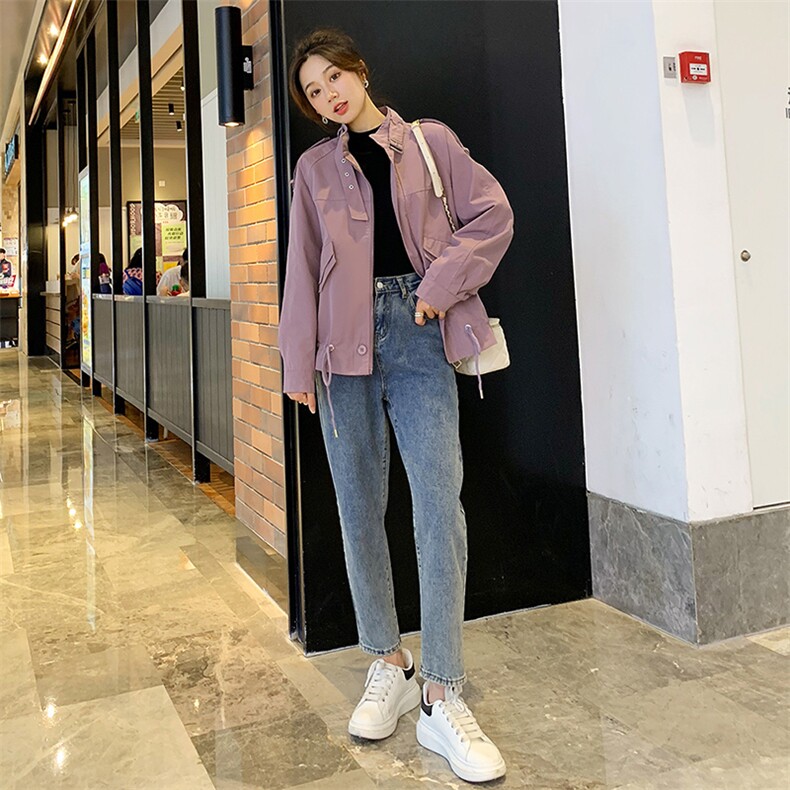 卡其色oversize美式外套女2024秋新款炸街时尚宽松休闲小个子夹克，女装短外套，梦懿尔