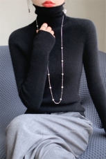高级感羊毛衫女加厚秋冬季100打底衫修身高领毛衣内搭，女装针织衫/毛衣，皓宇羊绒