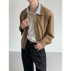 网络图现货美式复古情侣款拼接格子高级感高街痞帅夹克J6809-P65，男装夹克，星座715-7