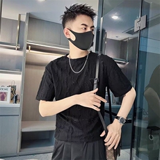 网络图现货新款男潮牌痞帅破洞设计感半袖潮流高街t恤RB127-P28，男装T恤，星座1005-4