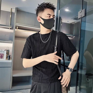 网络图现货新款男潮牌痞帅破洞设计感半袖潮流高街t恤RB127-P28图片