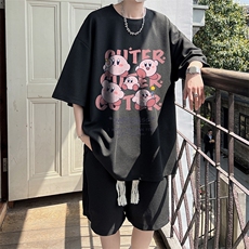 华夫格套装运动短袖t恤套装休闲两件套一套HZ84310-P44，男装T恤，电商A040