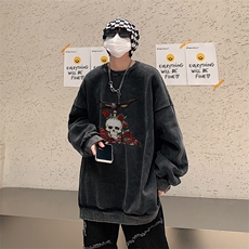 22新款秋复古美式水洗做旧宽松男女中性卫衣301B-JB7901-P58，男装卫衣，星座301B