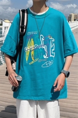 1图案已注册港风日系中性情侣大码M-5XL风短袖DT7735P28控45，男装T恤，星座226-2